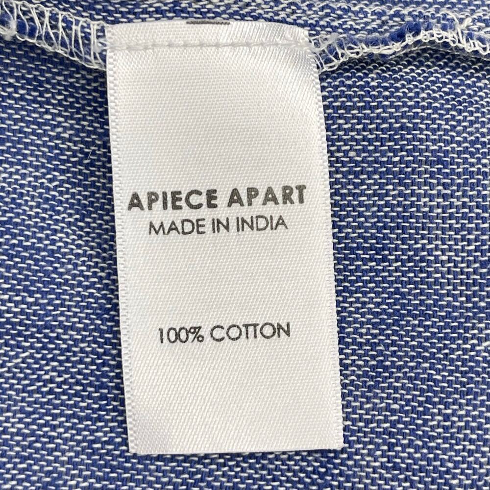 Apiece Apart womens Shirred Agata Top size 2 Cote Stripe Navy 100% Cotton - Picture 9 of 12
